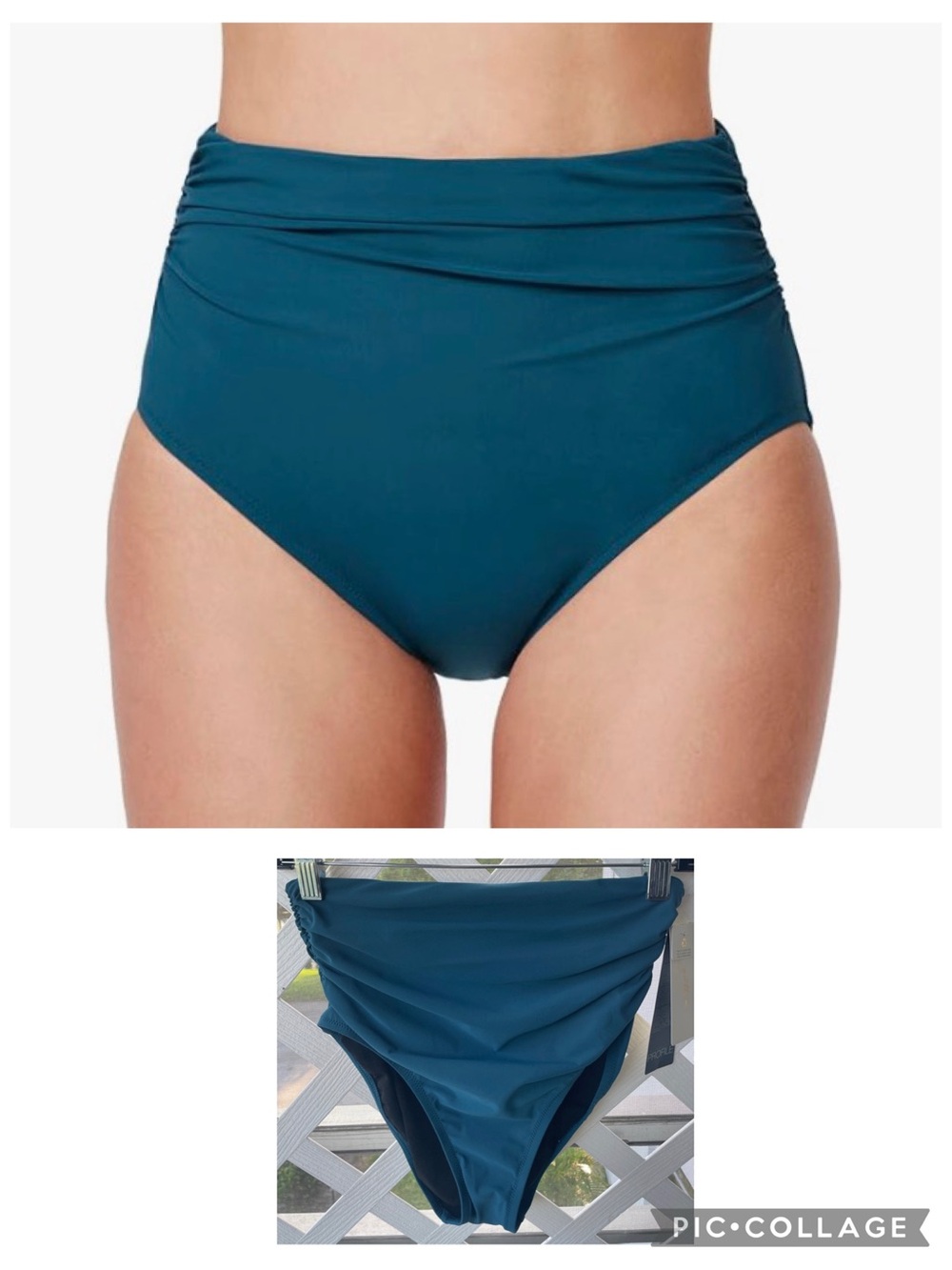 Profile by Gottex Tutti Frutti Shirred High Waist Bikini Bottom Size 6